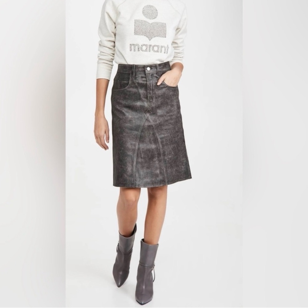 Isabel Étoile Marant Fiali Lambskin Leather Skirt